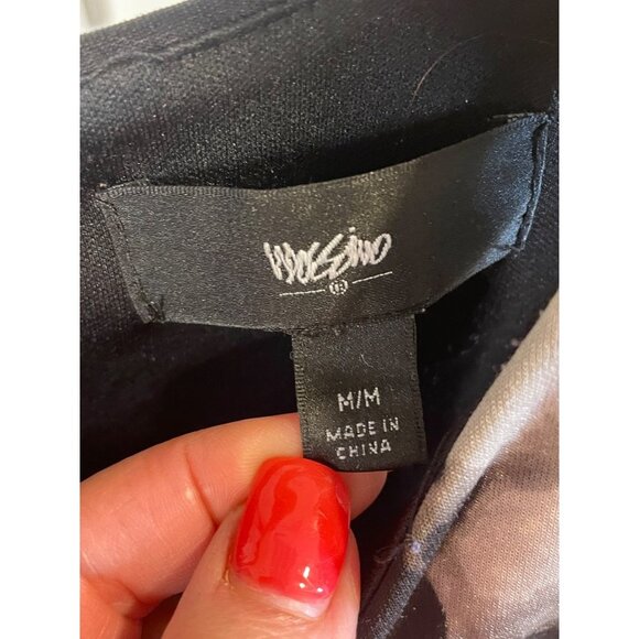 Mossimo Black White Sleeveless Patterned Knee Length Dress Sz M - Picture 5 of 10